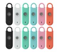 Fauxomor 140 dB Alarme de sécurité personnelle pour femmes, lot de 12 porte-clés de protection avec lumière stroboscopique et avertissement de faible batterie, sirène de sécurité pour l'autodéfense