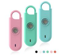 Fauxomor Alarme Personnelle Anti Agression 3 Pack-140 DB Porte larme avec Flash LED et Avertisseur de Batterie Faible, Kit d'Auto-Défense pour Femmes, Enfants et Seniors(Bleu+Vert+Rose)