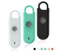 Fauxomor Alarme Personnelle Anti Agression 3 Pack-140 DB Porte larme avec Flash LED et Avertisseur de Batterie Faible, Kit d'Auto-Défense pour Femmes, Enfants et Seniors(Blanc+Vert+Noir)