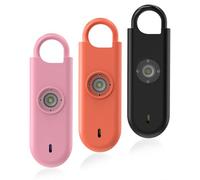 Fauxomor Alarme Personnelle Anti Agression 3 Pack-140 DB Porte larme avec Flash LED et Avertisseur de Batterie Faible, Kit d'Auto-Défense pour Femmes, Enfants et Seniors(Rose+Orange+Noir)