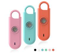 Fauxomor Alarme Personnelle Anti Agression 3 Pack-140 DB Porte larme avec Flash LED et Avertisseur de Batterie Faible, Kit d'Auto-Défense pour Femmes, Enfants et Seniors(Bleu+Rose+Orange)