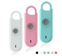 Fauxomor Alarme Personnelle Anti Agression 3 Pack-140 DB Porte larme avec Flash LED et Avertisseur de Batterie Faible, Kit d'Auto-Défense pour Femmes, Enfants et Seniors(Blanc+Rose+Bleu)