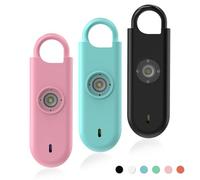Fauxomor Alarme Personnelle Anti Agression 3 Pack-140 DB Porte larme avec Flash LED et Avertisseur de Batterie Faible, Kit d'Auto-Défense pour Femmes, Enfants et Seniors(Rose+Bleu+Noir)