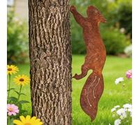 Favelable Écureuil rouillé, Décoration de Jardin rouillée, Écureuil décoratif, Décoration de Jardin en métal, idéal pour Apporter Une Touche Naturelle à Votre extérieur Toute l'année
