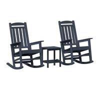 Favemtsl Lot de 2 chaises à bascule de jardin en polyéthylène bleu marine | Accoudoirs ergonomiques et mouvement de balançoire doux pour des heures de détente sur la terrasse, le balcon ou le jardin.