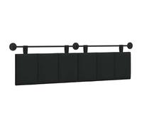 Favemtsl Lot de 2 têtes de lit suspendues en tissu noir - 170 cm | Coussin mural rembourré doux pour chambre à coucher avec rail en métal revêtu par pulvérisation et sangles flexibles.