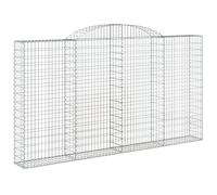 Favemtsl Lot de 3 paniers de gabions en fer galvanisé 300 x 30 x 160/180 cm | Barrière de jardin stable avec épaisseur de fil de 3,5 mm et maille de 5 x 10 cm. Idéal pour le jardin