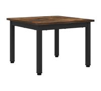 Favemtsl Table basse aspect chêne fumé - 50 x 50 x 36 cm - Table d'appoint carrée en bois et métal - Table basse moderne pour canapé et salon