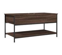 Favemtsl Table basse aspect chêne marron 100 x 50 x 50 cm, table de salon en bois et métal avec espace de rangement caché, table de canapé stable pour votre salon