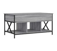 Favemtsl Table basse réglable en hauteur - Gris Sonoma - 100 x 55 x 50 cm - Table de salon avec espace de rangement et fonction Lift Top - Table basse moderne avec structure en métal pour salon