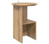 Favemtsl Table d'appoint ronde Ø 39,5 x 55 cm Table de chevet en bois moderne pour salon et chambre à coucher Table basse en chêne Artisan Charge maximale 60 kg