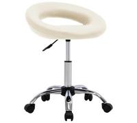 Favemtsl Tabouret de travail sur roulettes réglable en hauteur en cuir | Tabouret pivotant ergonomique avec dossier incurvé et roulettes lisses pour salon de beauté, cabinet et bureau à domicile.