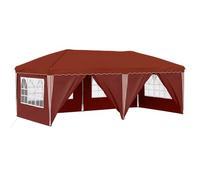 Favemtsl Tente de fête pop-up 5,75 x 2,88 m terre cuite | Tonnelle pliable flexible avec réglage en hauteur sur 3 niveaux et sac de transport pour jardin, terrasse et événements.