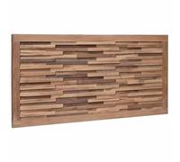 Favemtsl Tête de lit en teck massif - 100 x 55 cm - Montage mural - Naturel | Planche murale en bois de teck véritable comme paroi arrière de lit élégante dans la chambre ou la chambre d'amis