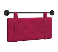 Favemtsl Tête de lit suspendue, 90 x 55 cm, velours, bordeaux, montage | Coussin mural en velours doux avec boutons pour chambre à coucher. Offre un dossier confortable et donne au lit un aspect