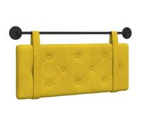 Favemtsl Tête de lit suspendue, montage mural, en velours, jaune, 110 x 55 | Coussin de dossier mural pour chambre à coucher avec rembourrage doux et boucles de suspension amovibles.
