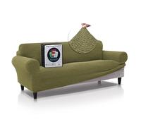 FAVERTI® Bocairent Housse de canapé élégante au Toucher Coton 3 Places en Tissu Super élastique pour canapé de 180 à 230 cm Vert