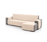 FAVERTI® Housse de canapé d'angle Droit 240 cm (Vue de Face) | Modèle Pego | Naturel | Chenille Toucher Extra Doux, Protecteur de Chaise de qualité fabriqué en Espagne avec matériau recyclé