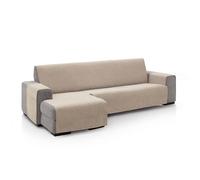 FAVERTI® Housse de canapé d'angle Gauche 240 cm (Vue de Face) | Modèle PEGO | Beige | Chenille Toucher Extra Doux, Protection de Chaise de qualité fabriquée en Espagne avec matériau recyclé