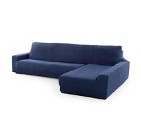 FAVERTI® Housse de canapé d'angle Super élastique avec accoudoir Long Droit (Vue de Face) | Modèle Novel | Bleu Marine | Protecteur de qualité en Tissu Jacquard Toucher Coton