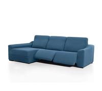 FAVERTI® Housse de canapé d'angle Super élastique avec Bras Long Gauche (Vue de Face) Deux Pieds Modèle NOVELE Bleu Ciel Protecteur de qualité en Tissu Jacquard Toucher Coton