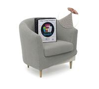 FAVERTI Housse de fauteuil Club avec housse de siège | Housse super élastique compatible avec les fauteuils IKEA TULLSTA et BAKLA | Modèle NOVELE | Gris clair | Tissu jacquard de qualité toucher coton