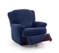 FAVERTI® Housse Super élastique pour Fauteuil Relax de 70 à 90 cm Modèle Novel Bleu Marine Housse de Fauteuil inclinable Pieds séparés Protecteur de qualité en Tissu Jacquard Toucher Coton