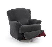 FAVERTI® Housse Super élastique pour Fauteuil Relax de 70 à 90 cm Modèle NOVELE Gris foncé Housse de Fauteuil inclinable Pieds séparés Protecteur de qualité en Tissu Jacquard Toucher Coton