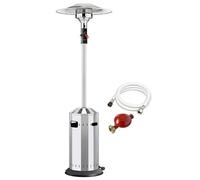 FAVEX - Parasol chauffant gaz Cosy Elegance Inox - Exterieur - 3 à 8 kW - 12m² - Livré avec tuyau et détendeur - 76 x 76 x 218 cm