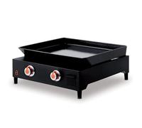 FAVEX - Plancha Saverio Acier 2 Feux Brasero - Fabrication Française - Plaque en Fonte - Surface de cuisson 60 x 52 cm - Tiroir graisse - 4,6 kW