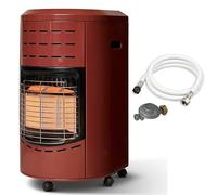 Chauffage d'appoint à gaz Calgary - FAVEX - Intérieur - Poêle à gaz Infrarouge - 4,2 kW - Tuyau et détendeur inclus - 40 m², Rouge