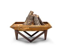 Favilla Foyer extérieur en acier Corten rouillé - Brasero de jardin (77x77 cm) - Résistant aux intempéries et à la chaleur, pour terrasse & extérieur