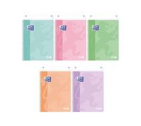 Favorit 400159113 Cahier A4, Pastel, Spiralé, Rayé, Papier 90 g/m², 5 pièces, Couleurs assorties