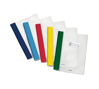 Favorit Lot de 10 protège-cahiers avec étiquette, format A4, Transparent et multicolore , 21x29,7 cm