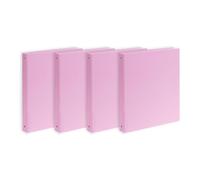 Favorit Lot de 4 classeurs à anneaux ronds, couleur lilas, polypropylène, format 22 x 30 cm, diamètre 30 mm, usage scolaire et professionnel