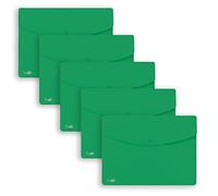 Favorit Lot de 5 enveloppes avec bouton Sprint, A4, Polypropylène, Mat, Vert