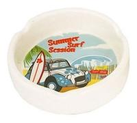 FAYE Petit cendrier en céramique blanche décorée 10 cm BLANC G