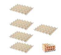 Fayemint 5 PCS Support Oeufs Beige, Boite Oeufs Plastique En Fibre De Blé, Pour Réfrigérateur, Cuisine, Hôtel Et Maison