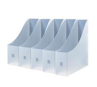 Fayemint 5 Pièces Porte-Revues Plastiques, Porte Revues Rangement, Range-Magazines en Plastique Blanc, Chemise Pliable, pour Bureau, L'archivage et Stockage (Transparent)