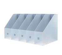 Fayemint 5 Pièces Porte Revues Rangement, Porte-Revues Plastiques, Range-Magazines en Plastique Blanc, Chemise Pliable, pour Bureau, L'archivage et Stockage