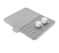 Fayleeko Grand tapis égouttoir à vaisselle en silicone pour comptoir de cuisine, 58,4 x 43,2 cm, tapis en silicone pour évier de cuisine, résistant à la chaleur, design antidérapant (taille L)