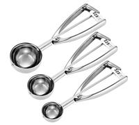 Fayomir Ensemble de Pelle à Biscuits - Petite/1 Cuillère à Soupe Moyenne/2 Cuillères à Soupe Grand/3 Cuillères à Soupe - Cuillère à Glace 18/8 Acier Inoxydable Pelle à Pâte Cupcake Pelle à Melon