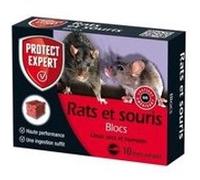 Protect Expert Anti Rats & Souris FB300N – 10 blocs extrudés fluorescents, 300 g, prêt à l'emploi