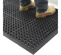 FBANULPEX Tapis d'entrée de Porte en Caoutchouc | Noir 150x90x1,4cm : Entrée du piège à saletés for poussette et fauteuil roulant