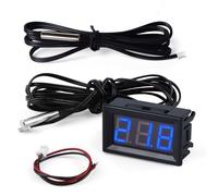 FBBULES Thermomètre Numérique 12V Mini Température Tester 1m+3m Bleu | Avec Sonde étanche Digital Temperature Meter Gauge pour Réfrigérateur Aquarium Congélateurs, mit Fil