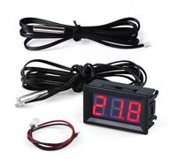 FBBULES Thermomètre Numérique 12V Mini Température Tester 1m+3m Rouge | Avec Sonde étanche Digital Temperature Meter Gauge pour Réfrigérateur Aquarium Congélateurs, mit Fil