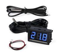 FBBULES Thermomètre Numérique 12V Mini Température Tester 1m+5m Bleu | Avec Sonde étanche Digital Temperature Meter Gauge pour Réfrigérateur Aquarium Congélateurs, mit Fil