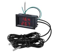 FBBULES Thermomètre Numérique à LED mit Fil de 3M Rouge&Rouge | Double Affichage Température Testeur avec 2 Sondes Étanche DC 4-28V Mini Testeur pour Réfrigérateur Aquarium