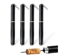 FBBULES Tire Bouchon Pompe à Air 2-en-1 avec Coupe-Capsule, Lot de 4 Ouvre-Bouteille à Pression d'air Rapide pour Maison Restaurant Fête, Cadeau Amateurs Vin Professionnel