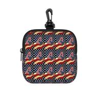 FBGHHTY Sac de rangement carré réutilisable avec imprimé drapeau patriotique du 4 juillet pour la maison ou le bureau